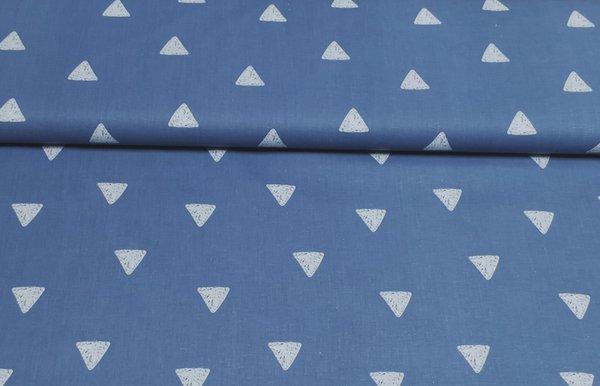 Baumwolle Jeansblau Dreieck 0,25m
