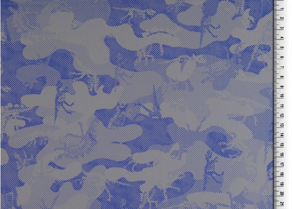 Reflektionsjackenstoff Muster blau